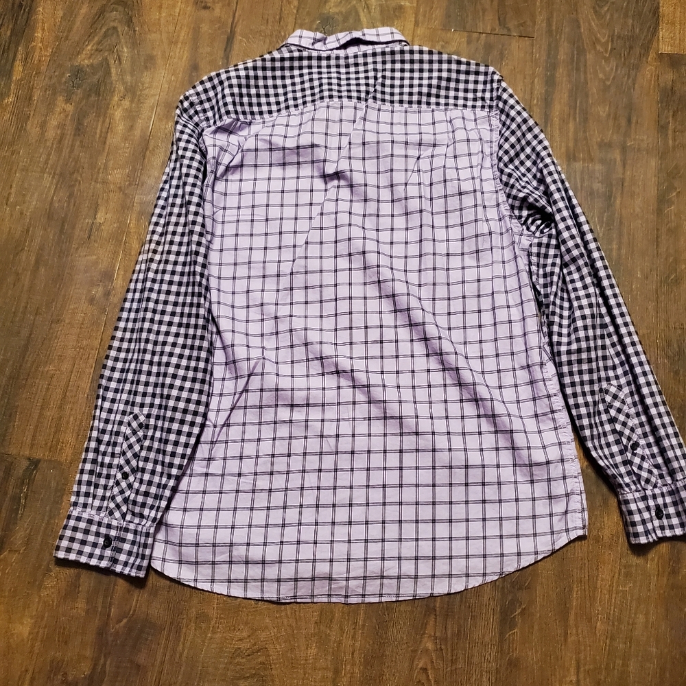 Guess L Mens Pattern Block Buttondown Longsleeve - Picture 7 of 7